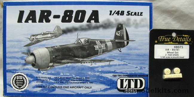 LTD 1/48 IAR-80A With True Details Wheels - Grupul 9 1942 / Grupul 8 1941 / Grupal 5 1943, 9804 plastic model kit